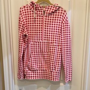 Ampersand Red /White / Pink Checkered Hoodie